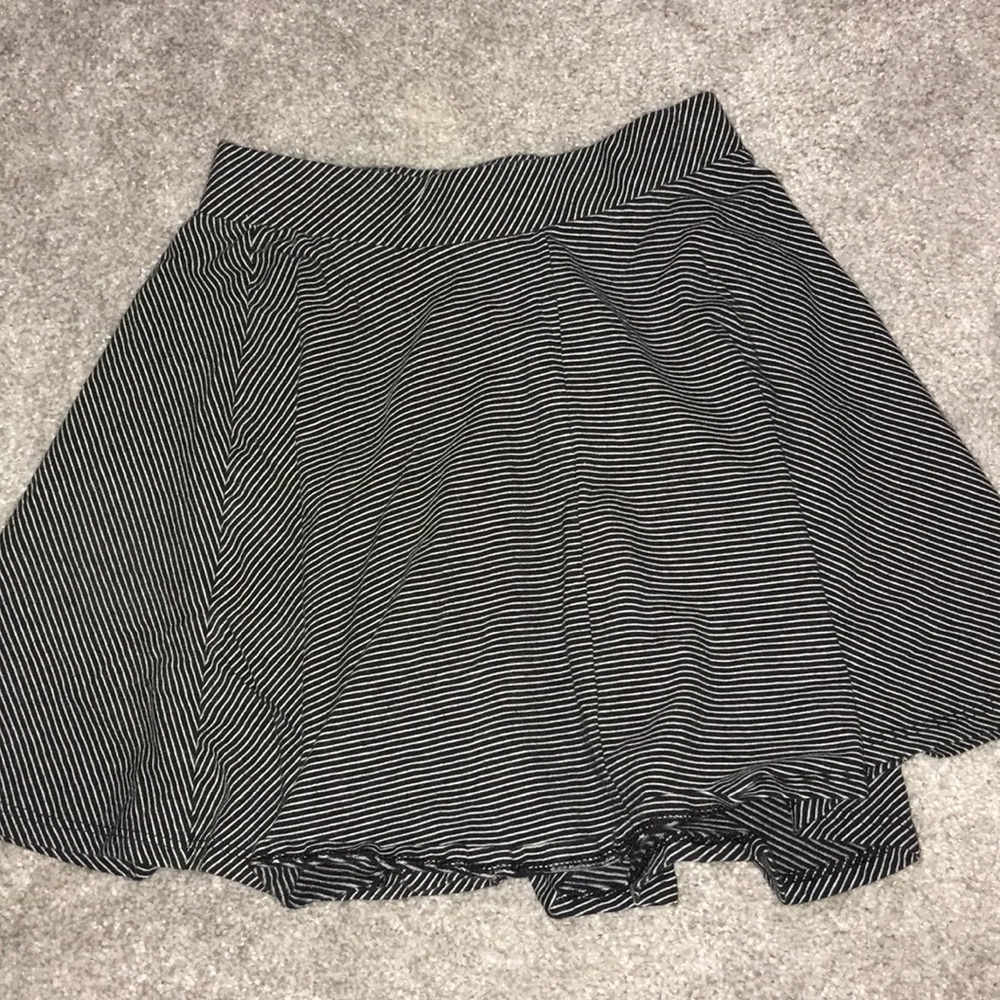 Black and white striped skirt